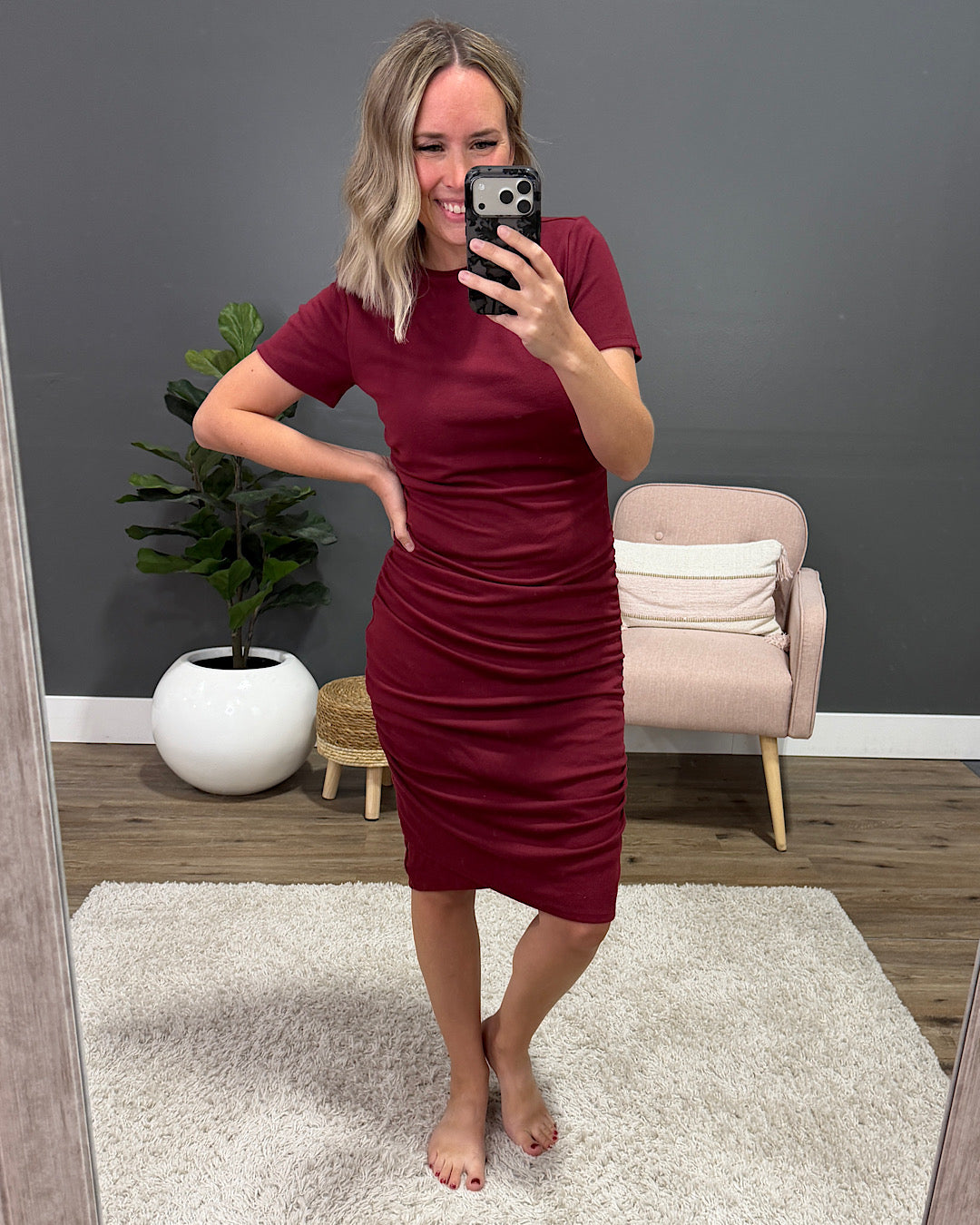 NEW! Ampersand Ave Better Than Basics Dress - Burgundy Ampersand Ave