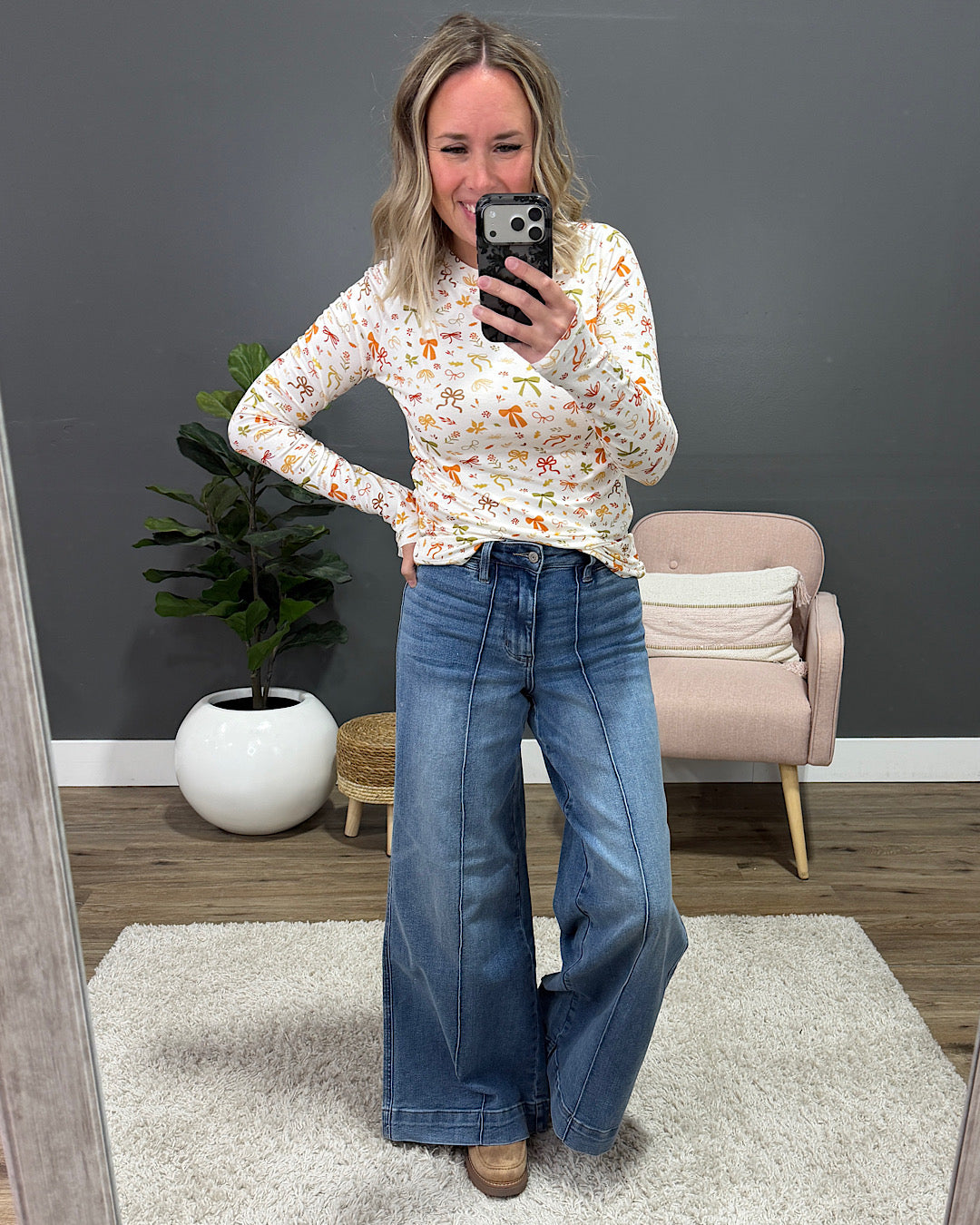NEW! Blair Long Sleeve Top - Harvest Bows