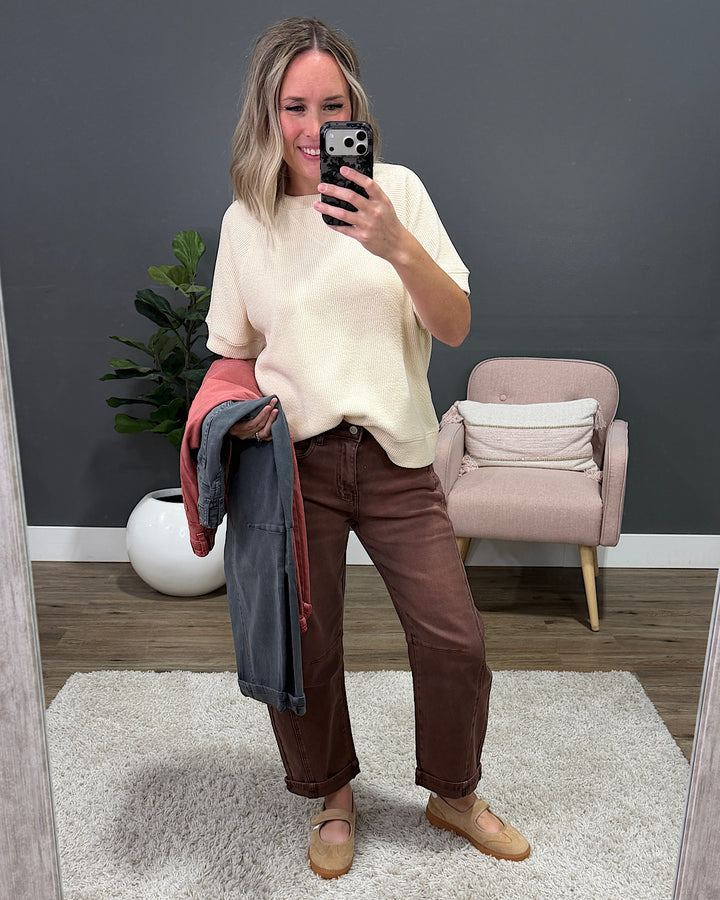 NEW! Alexandra Non Distressed Barrel Jeans - Ash Black