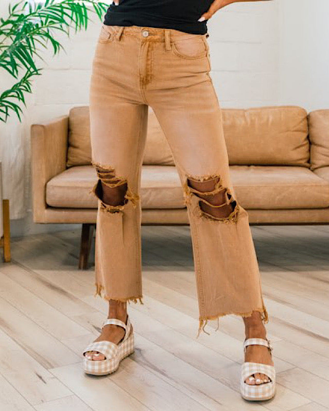 Vervet Butterscotch 90's Crop Flare Jeans Vervet