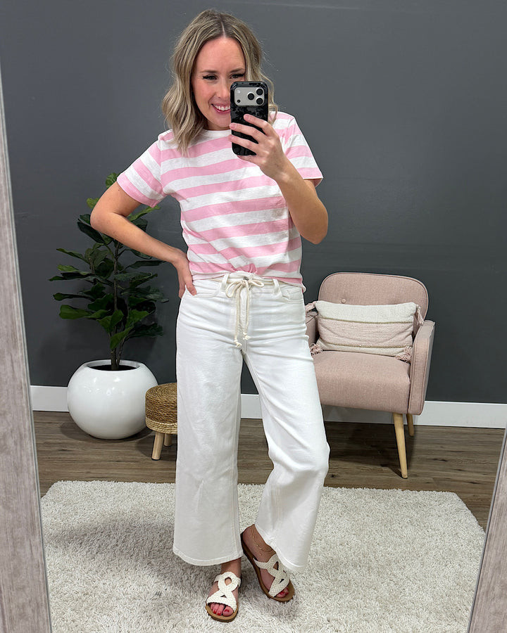 NEW! Briana Striped Knit Top - Blush & White Wishlist