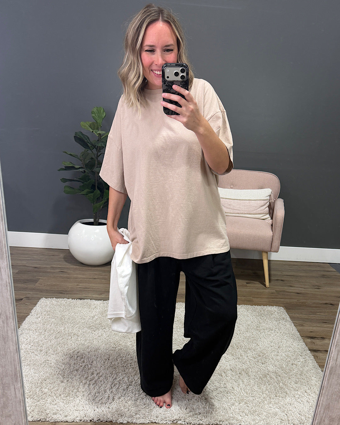 NEW! Oversized Mineral Wash Tee - Ivory