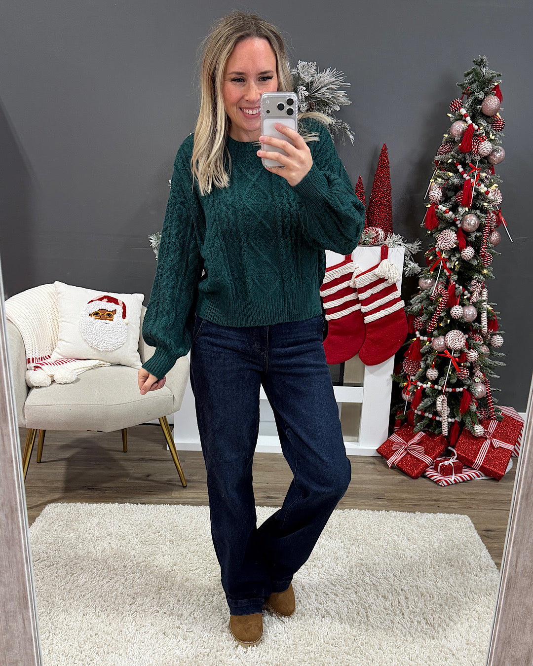 NEW! Waverly Cable Knit Sweater - Deep Green