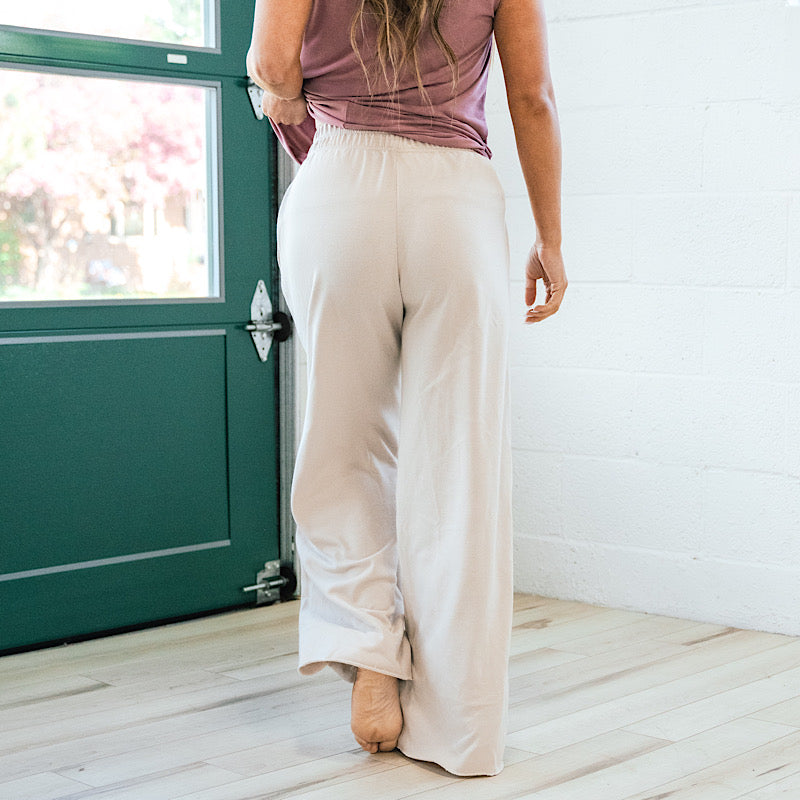 Wide Leg Lounge Pants - Sand  Fore   
