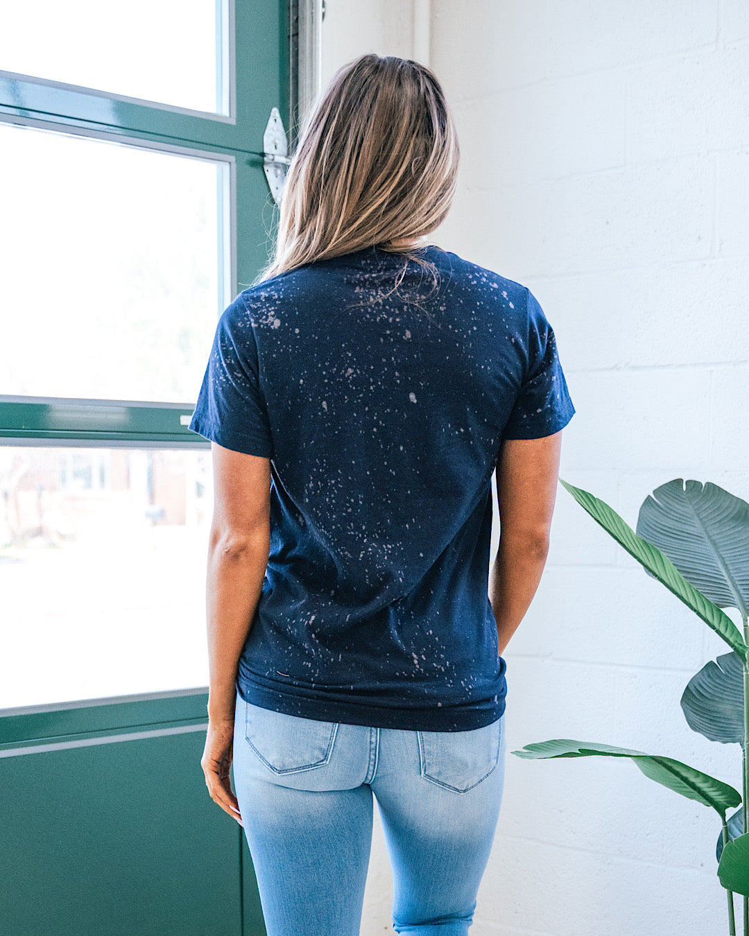 Crazy Town Bleached Navy Tee  Southern Bliss   