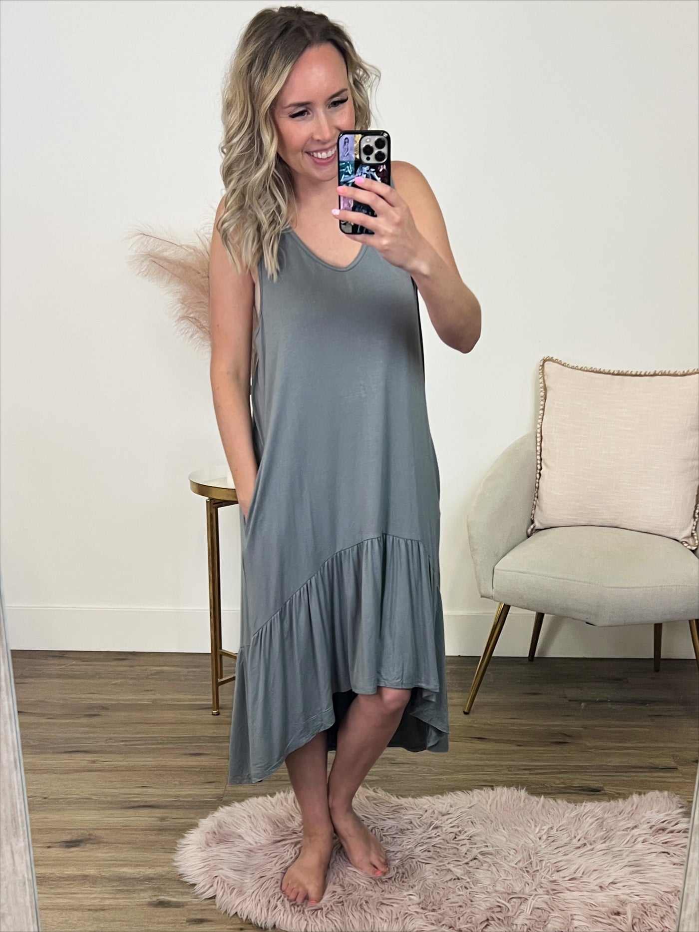 Wish For Gray High-Low Maxi Dress FINAL SALE  Sew In Love   