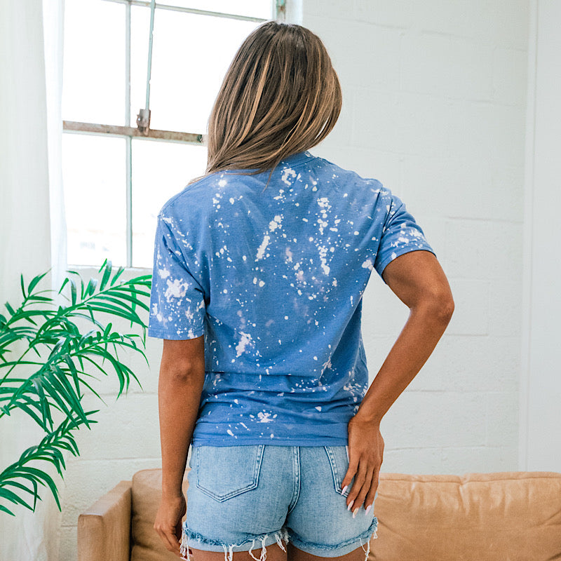 People Person Denim Blue Bleached Tee  Southern Bliss   