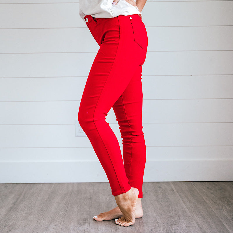 Hyperstretch Skinny Jeans - Red  YMI   