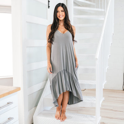 Wish For Gray High-Low Maxi Dress FINAL SALE  Sew In Love   