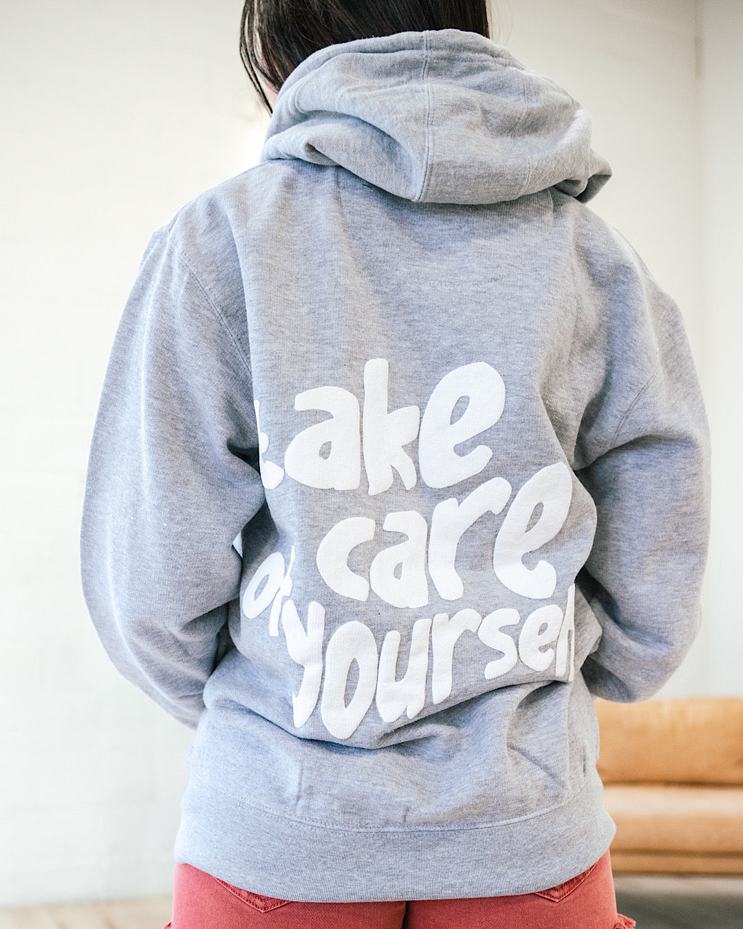 Take Care of Yourself Hoodie - Heather Gray  Sew In Love   