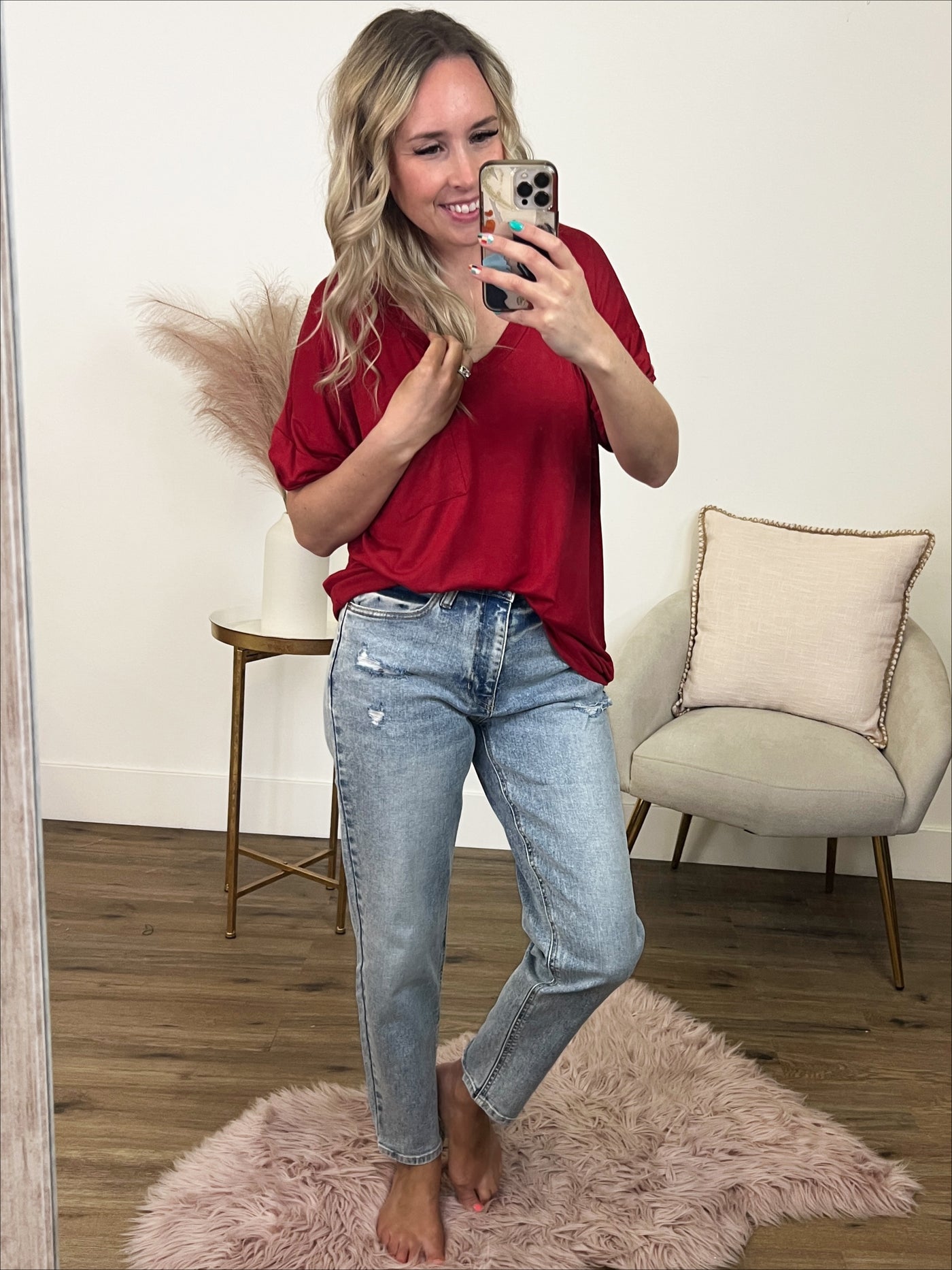 KanCan Waverly Stone Wash Mom Jeans  KanCan   