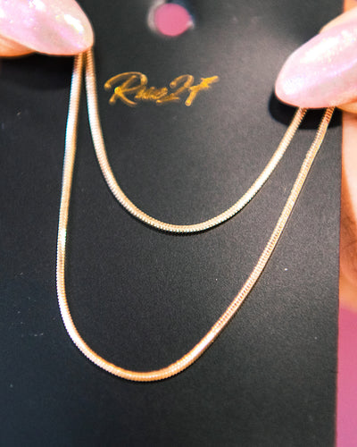 Thin Double Herringbone Necklace - Gold  Trendy Wholesale   