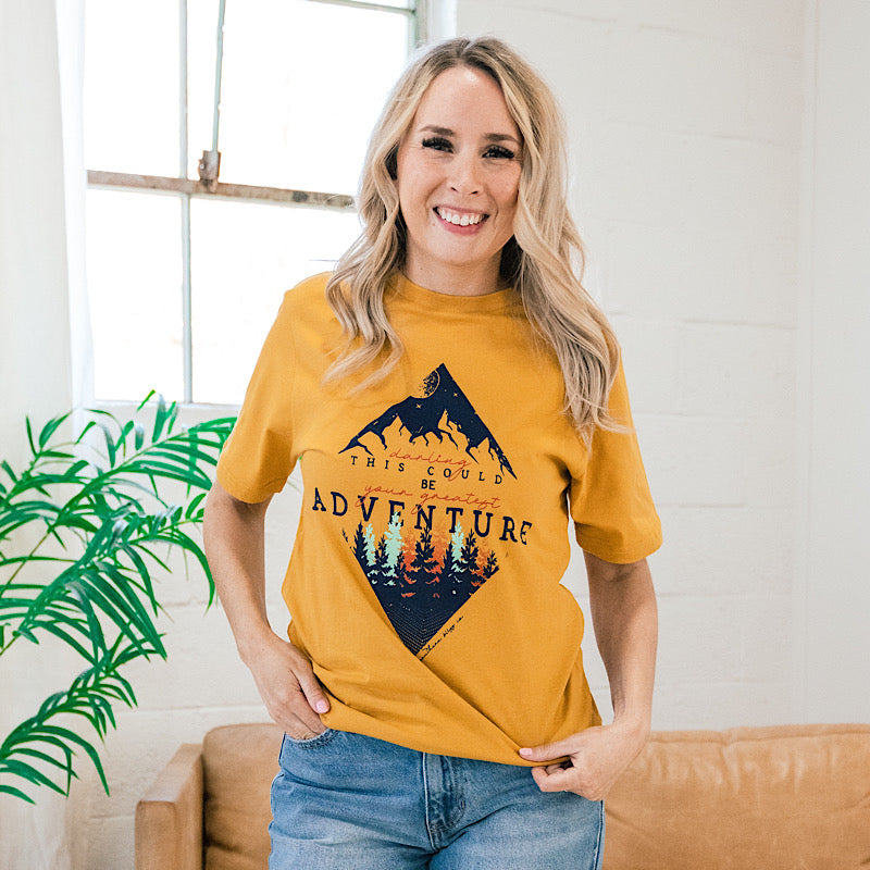 Greatest Adventure Gold Tee  Southern Bliss   