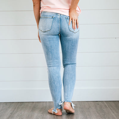 Vervet Wonder About You Distressed Skinny Jeans  Vervet   