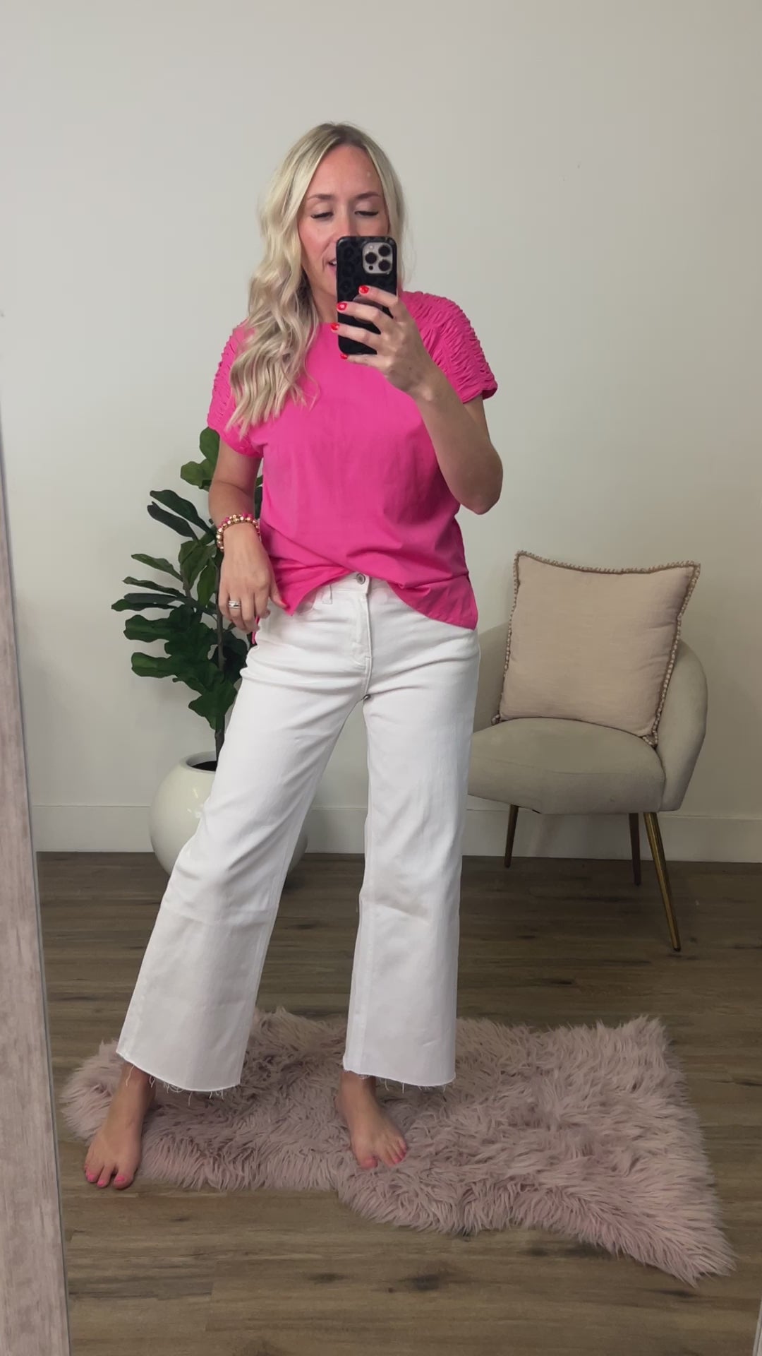 Vervet Skye Wide Leg Non Distressed Crop Jeans - Optic White Vervet