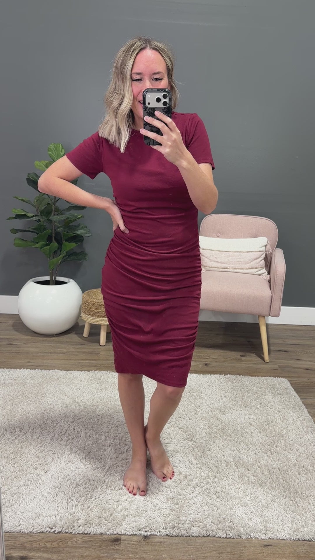 NEW! Ampersand Ave Better Than Basics Dress - Burgundy Ampersand Ave