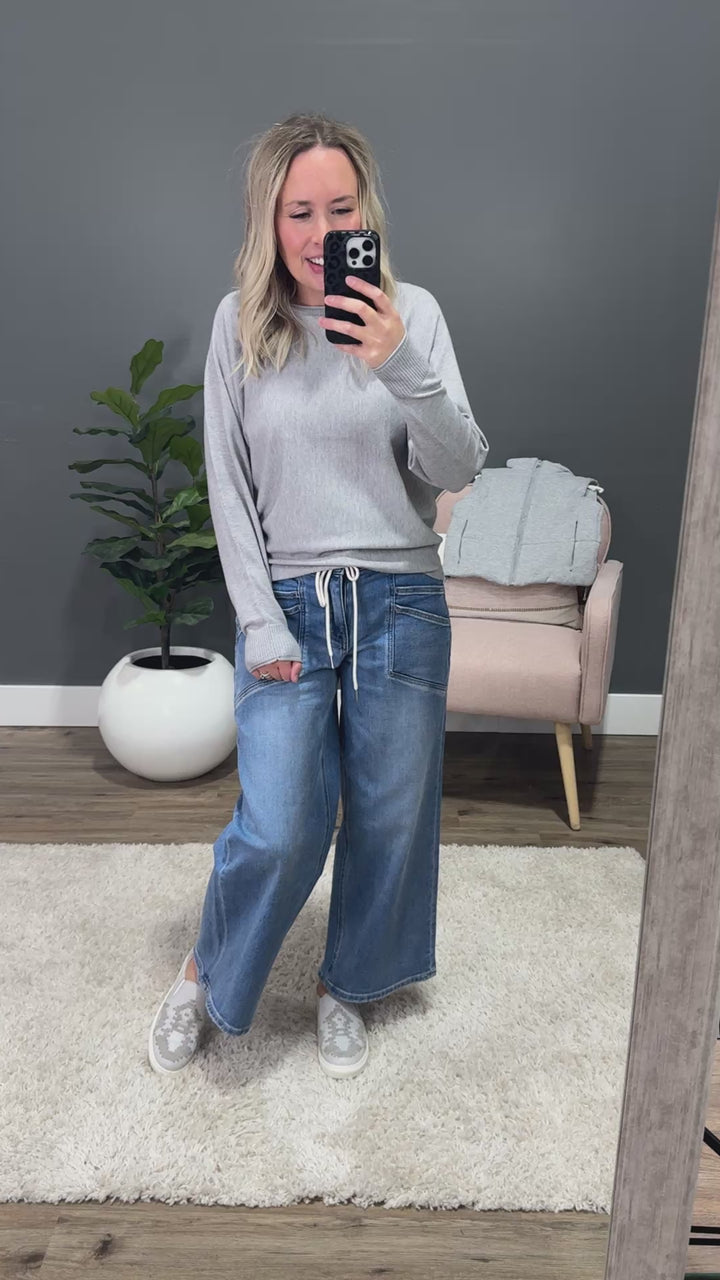 NEW! Marley Dolman Sleeve Lightweight Sweater - Heather Gray Staccato