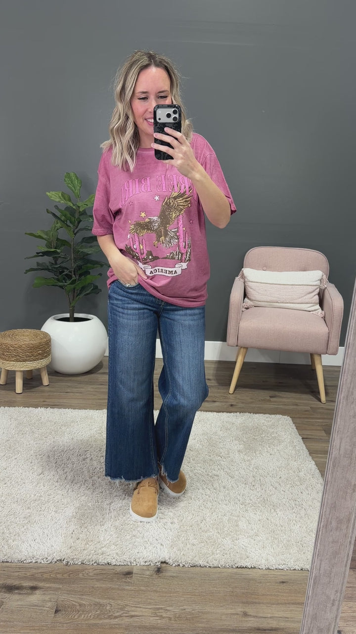 Free Bird Plum Mineral Wash Tee Zutter