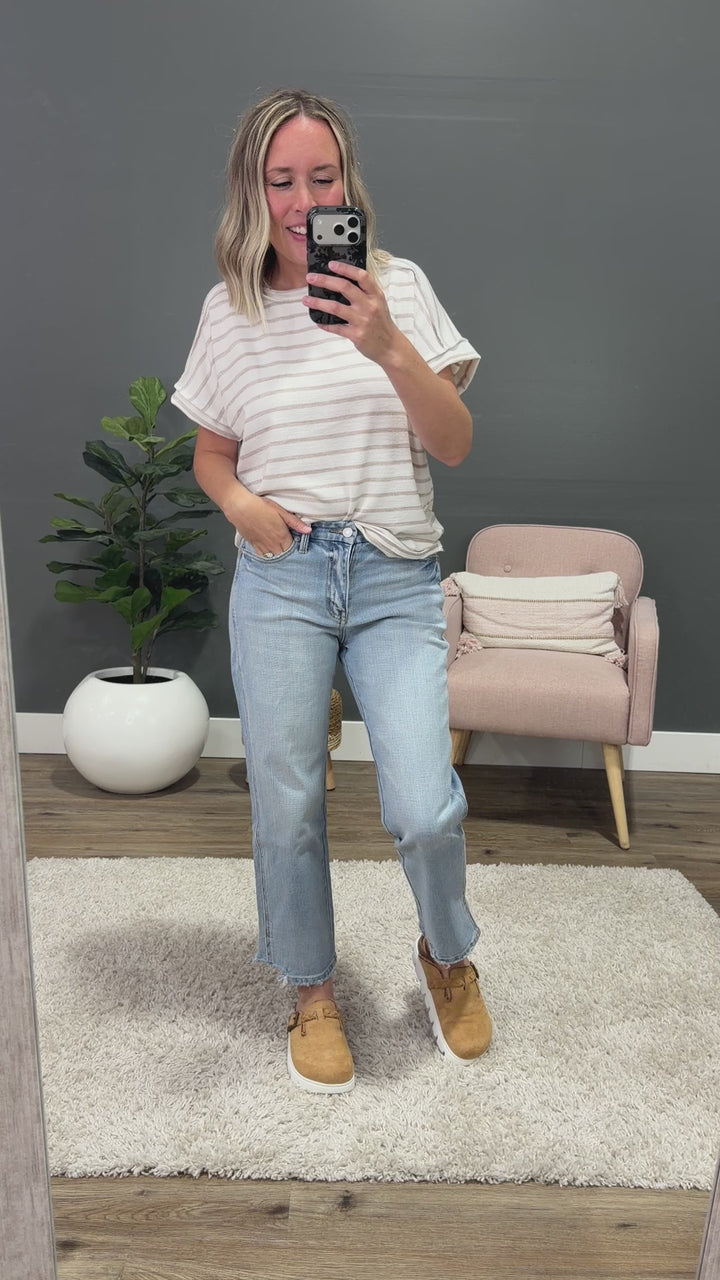 NEW! KanCan Darci Side Slit Straight Jeans