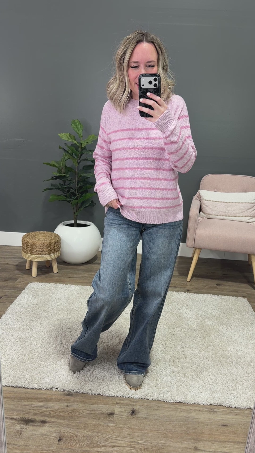NEW! Angelina Striped Sweater - Pink