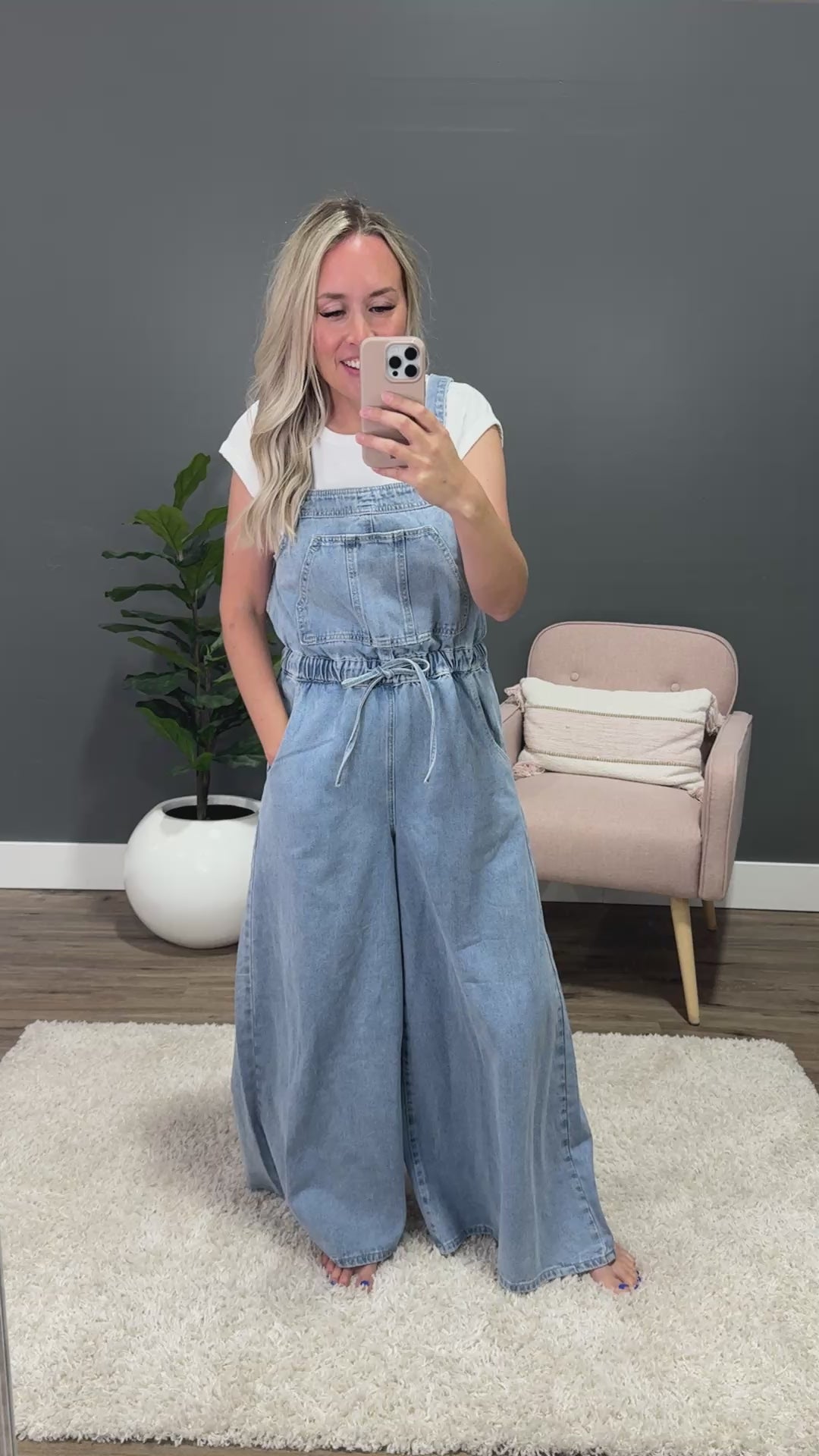 Jamie Drawstring Wide Leg Overalls