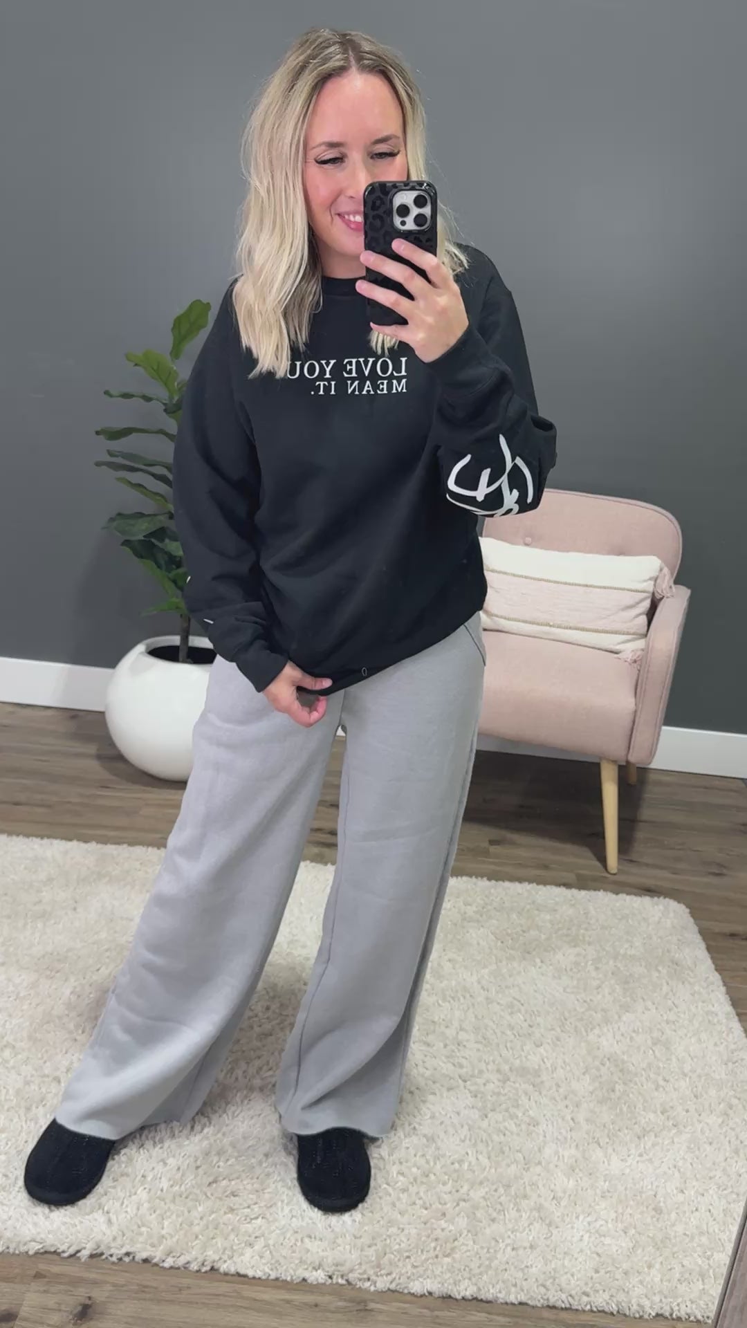 NEW! Love You Mean It Black Sweatshirt Southern Bliss