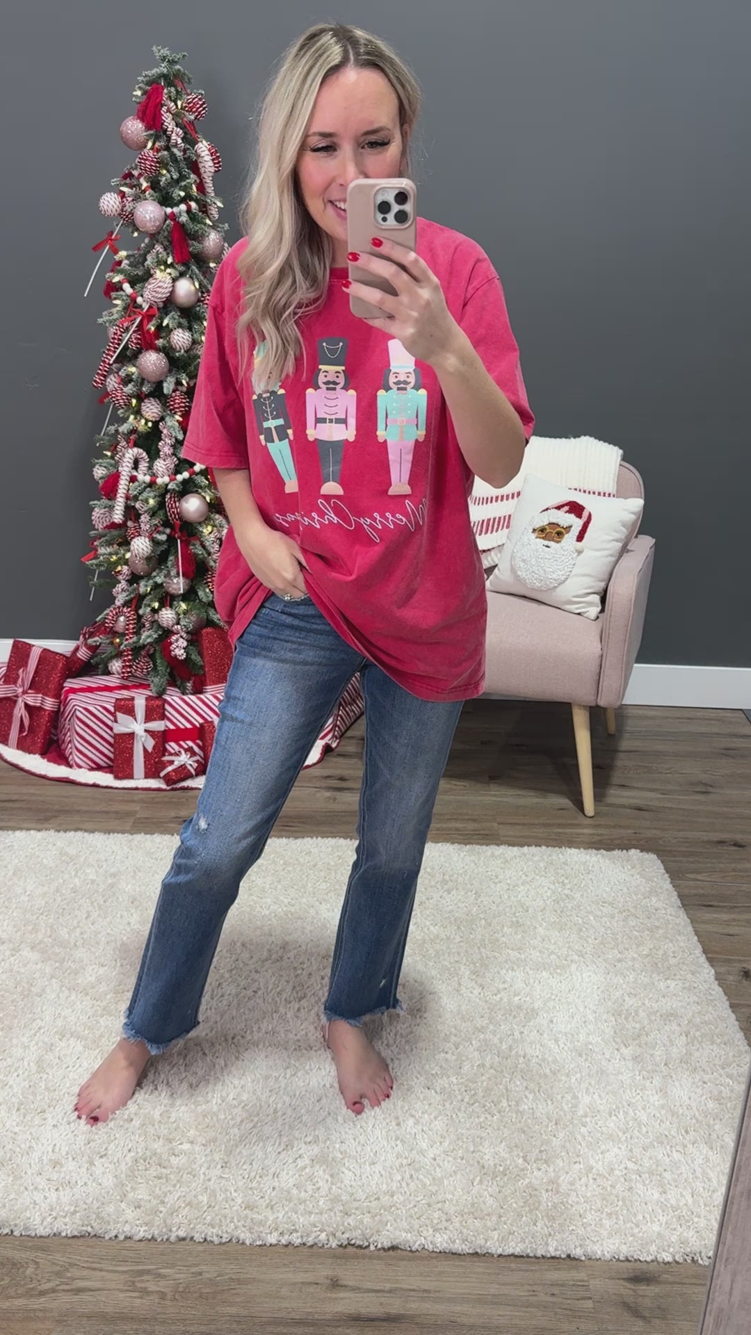 NEW! Nutcracker Red Mineral Wash Tee FINAL SALE Zutter