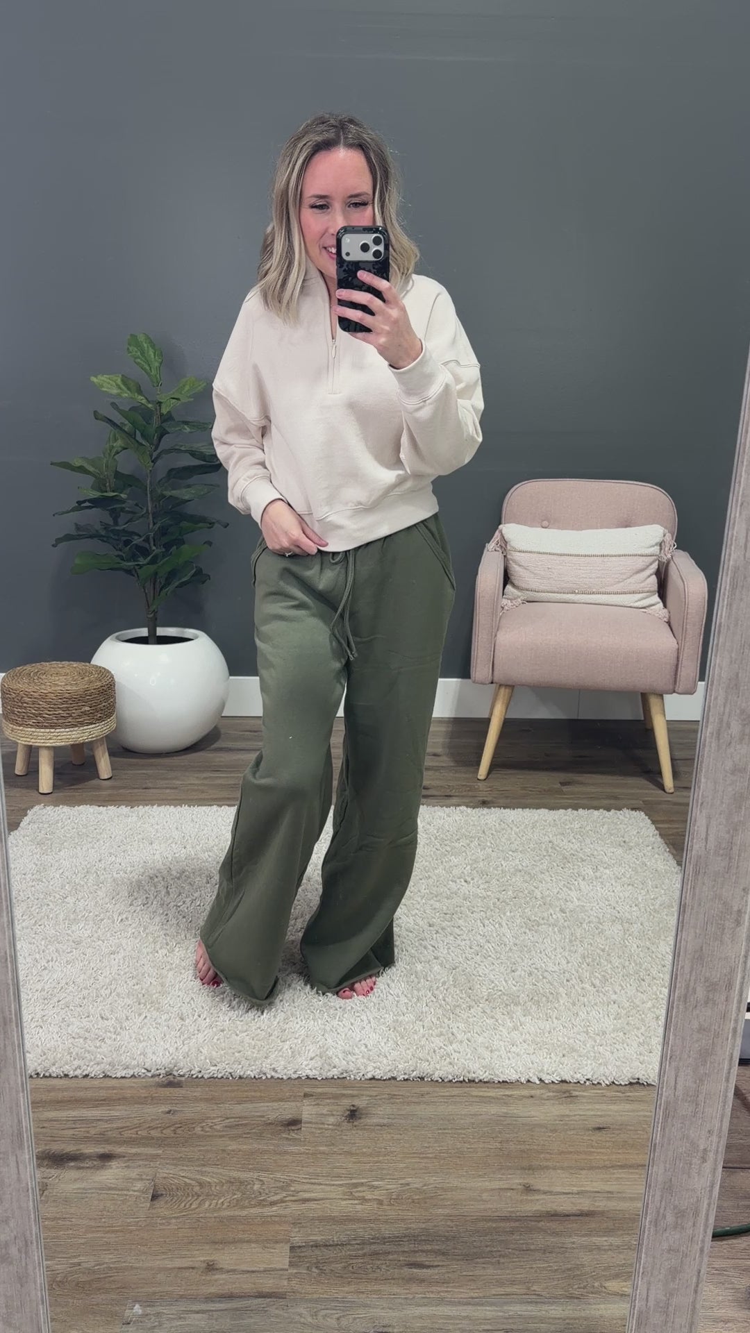 NEW! Dakota Half Zip Pullover - Beige Reflex