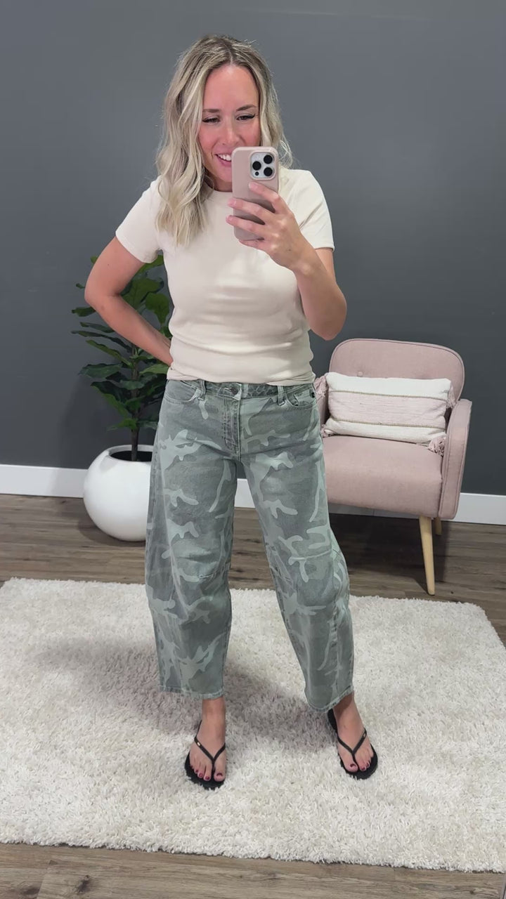 NEW! KanCan Lena Camo Barrel Jeans KanCan