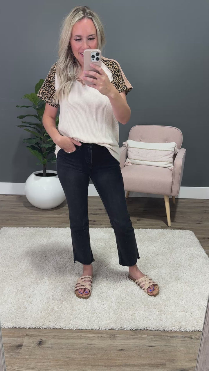 Lovervet Please Stay Non Distressed Straight Jeans - Black Vervet