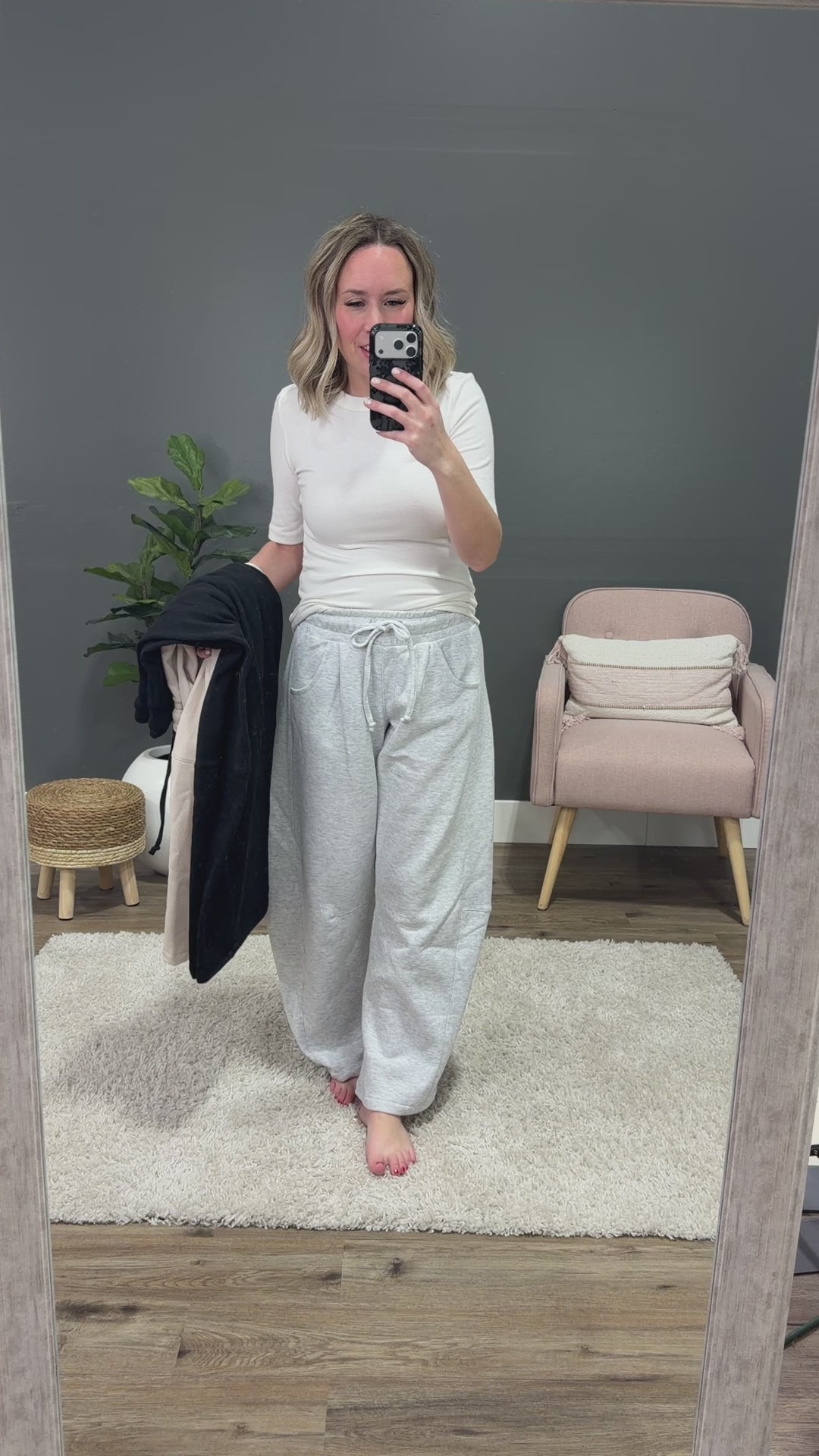 NEW! Micael Barrel Leg Lounge Pants - Ice Gray