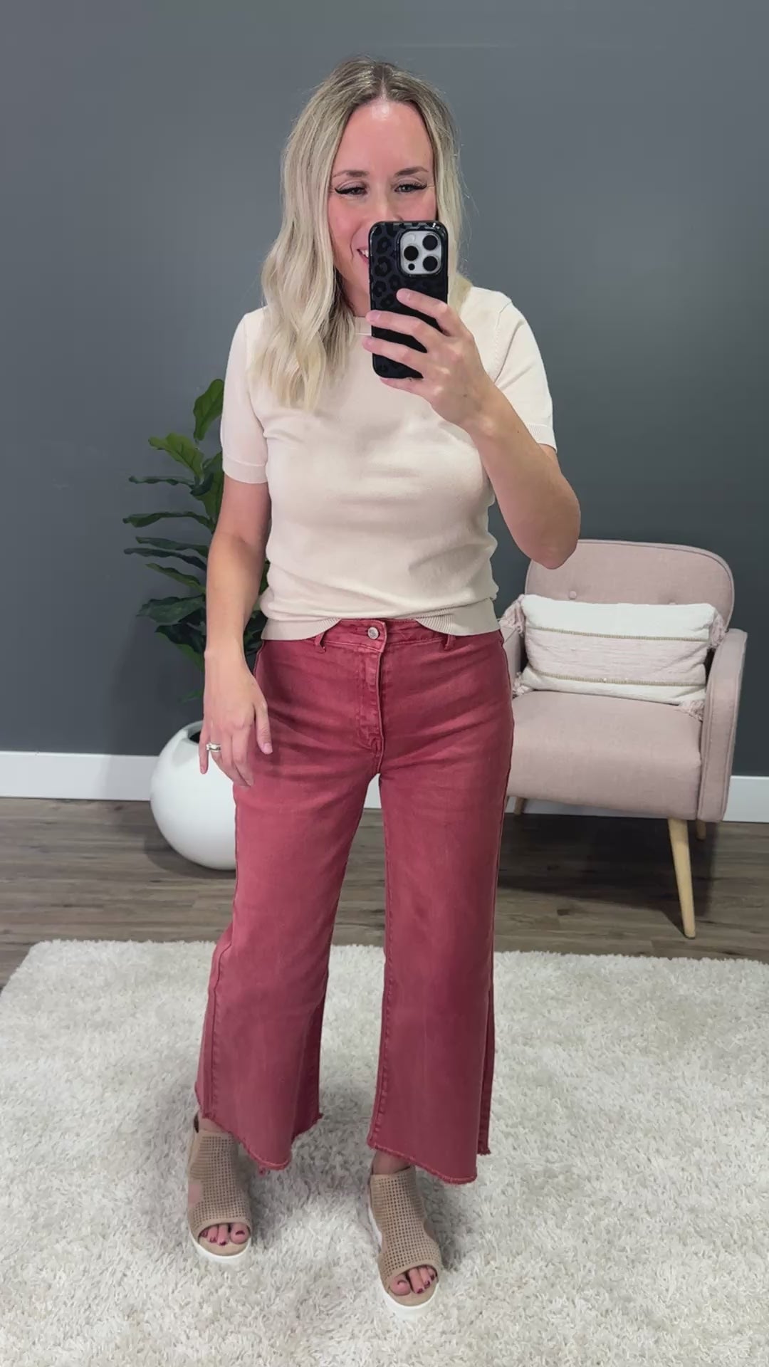 NEW! Larkin Short Sleeve Sweater - Almond Staccato