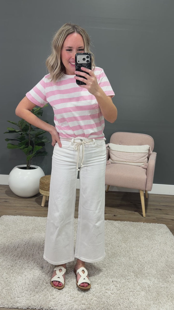 NEW! Briana Striped Knit Top - Blush & White Wishlist