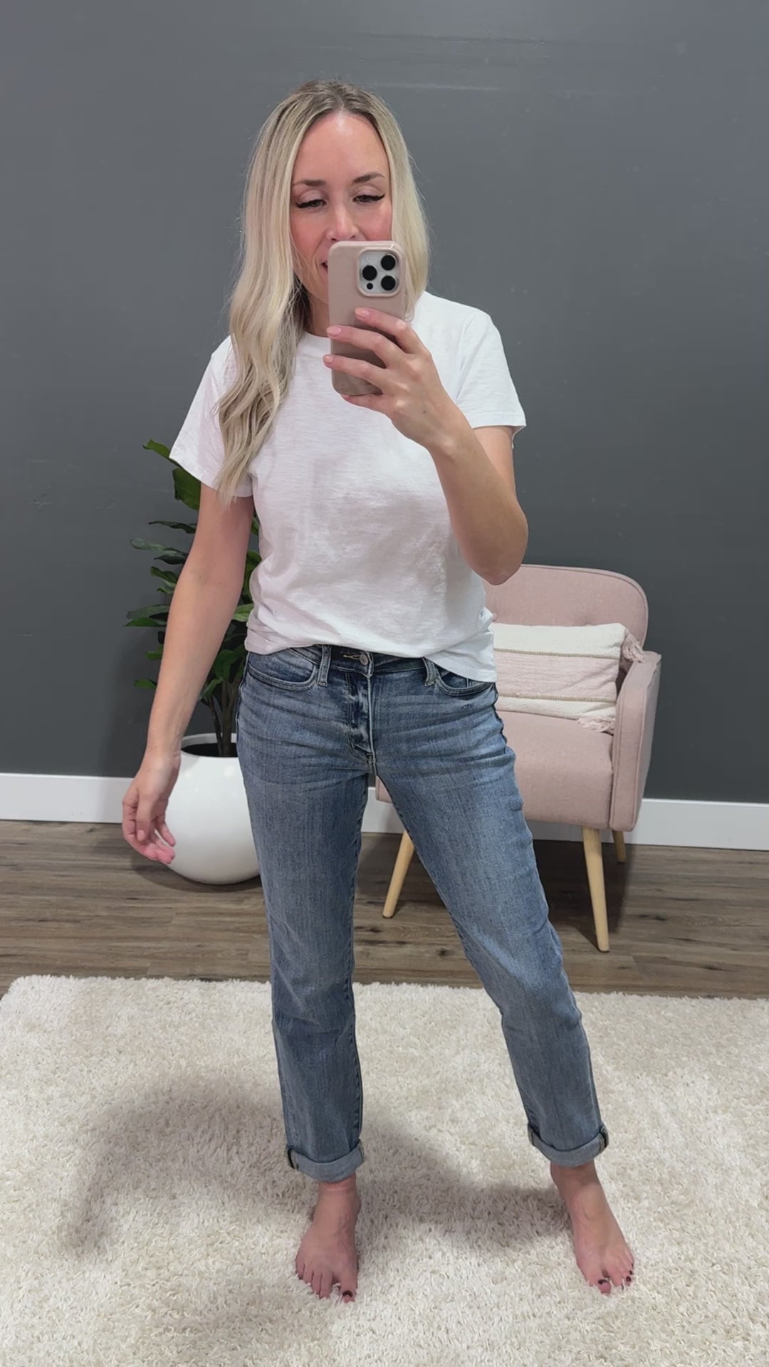 NEW! Judy Blue Evalina Roll Hem Boyfriend Jeans