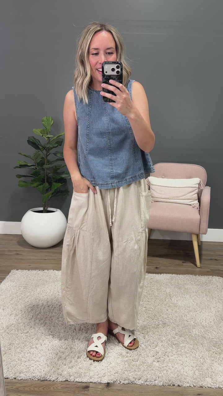 NEW! Rosalie Denim Tank Top Mine