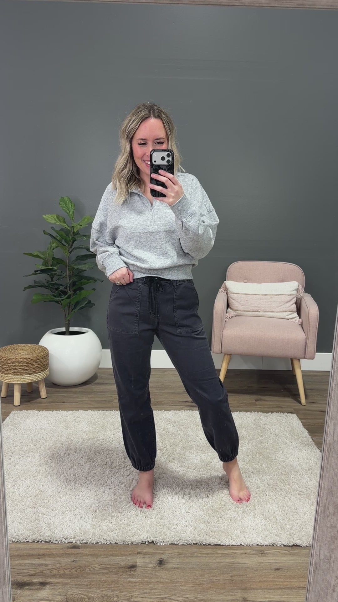 NEW! Mica Notice Me Jogger Jeans - Charcoal Gray Mica Denim