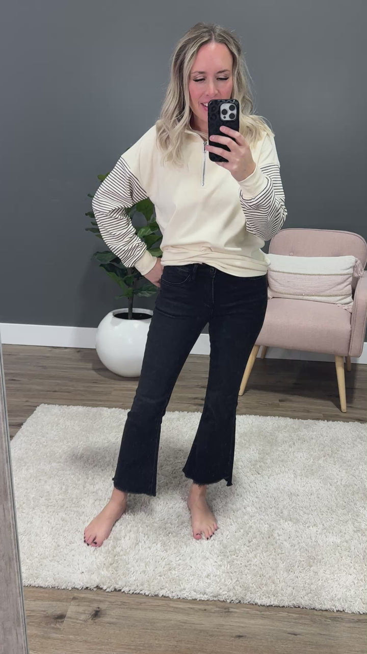 Vervet You Got It Crop Flare Jeans - Black