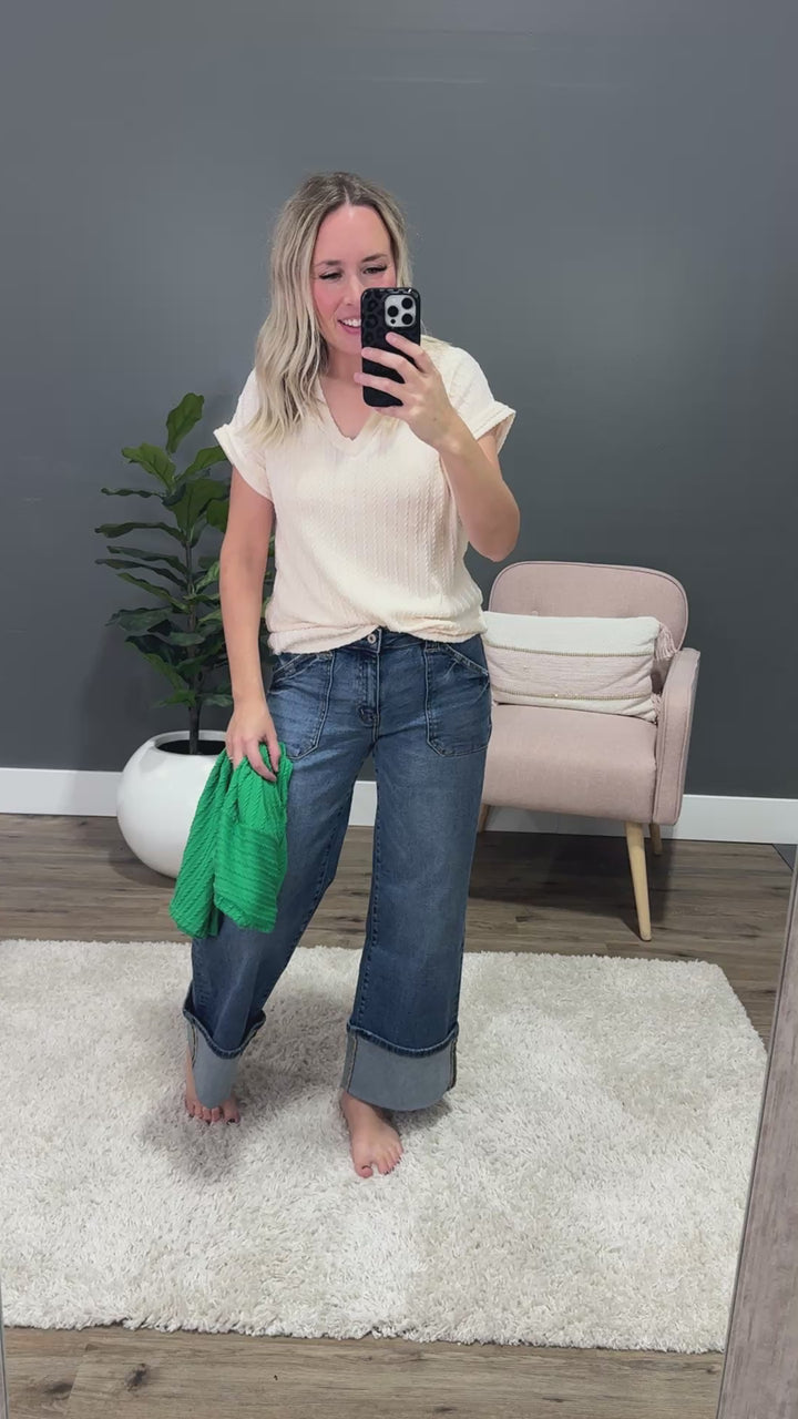 NEW! Gisell Cable Knit Top - Kelly Green Sew In Love