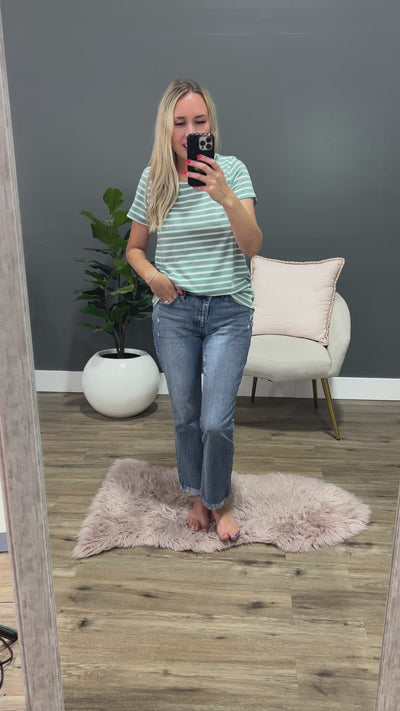 Ashton Striped Top - Sage