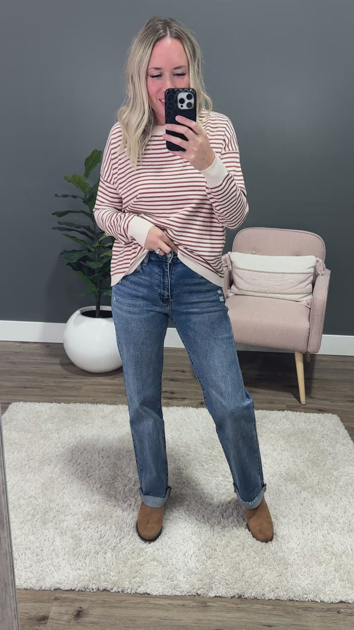 NEW! KanCan Carissa Roll Hem Straight Jeans KanCan