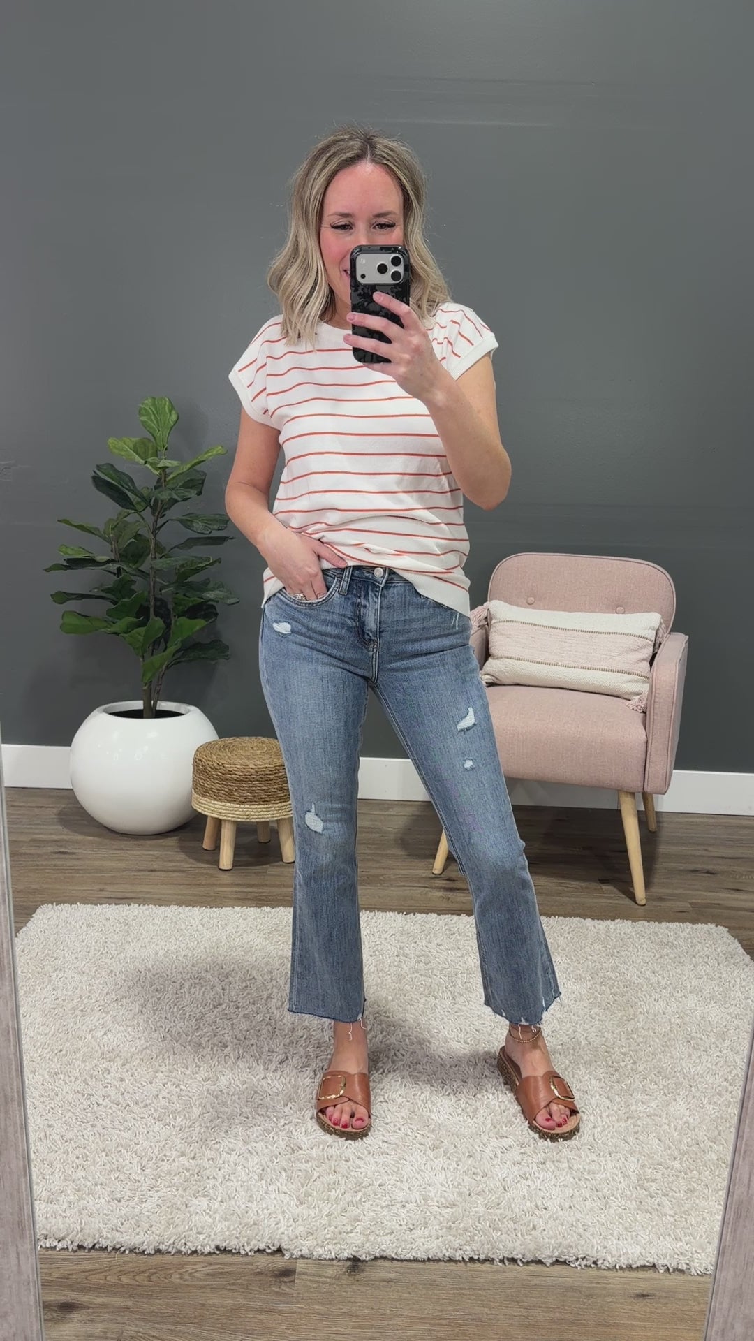 NEW! Lovervet Kinley Distressed Kick Flare Jeans Vervet