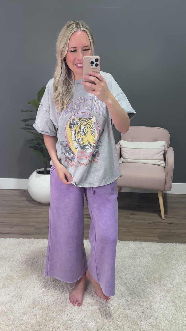 Midnight Rock and Roll Mineral Wash Gray Denim Tee Zutter