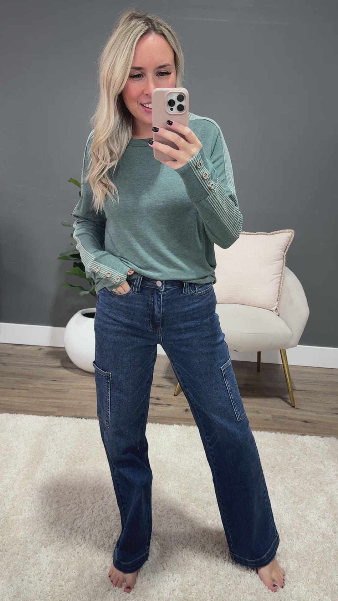 NEW! Judy Blue Lennon Wide Cargo Jeans