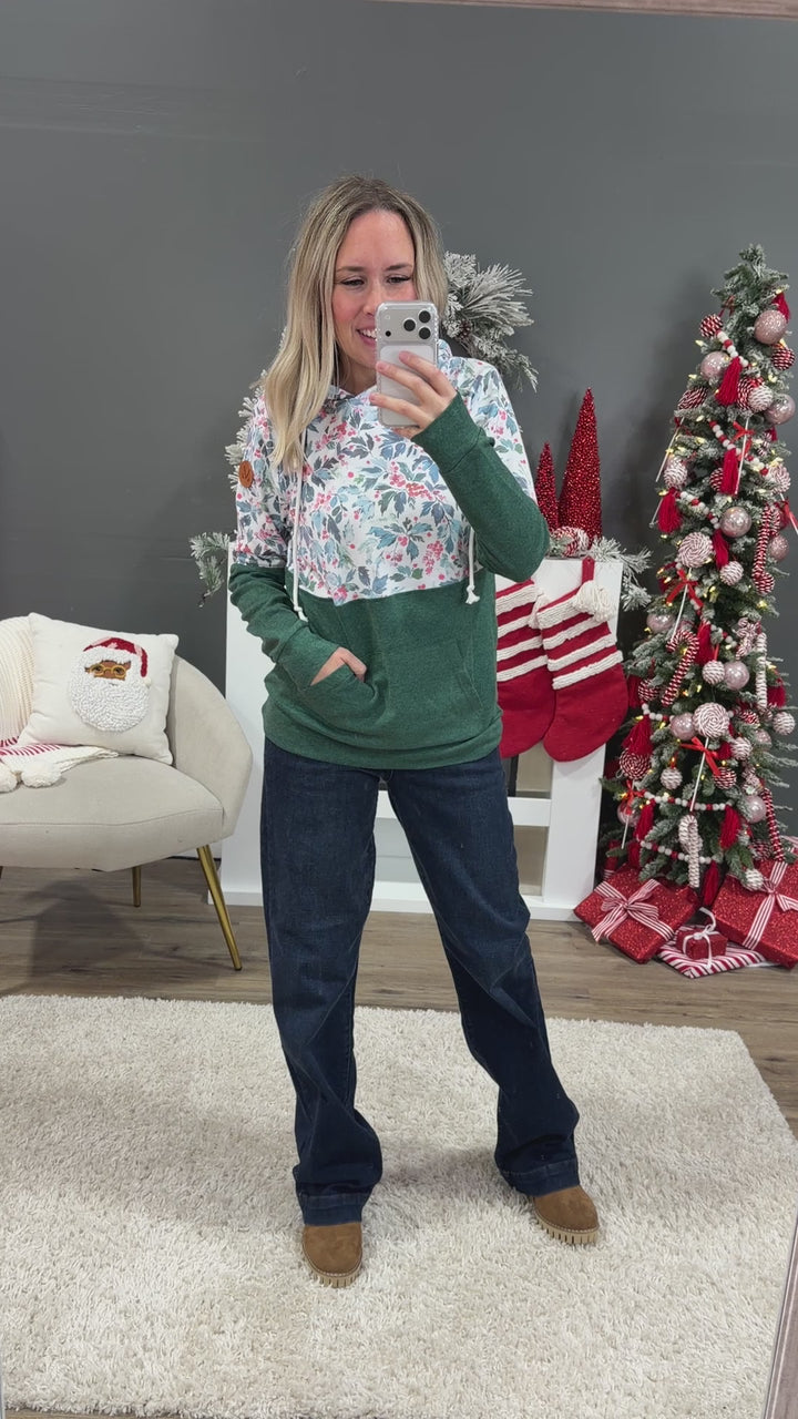 NEW! Hailey Pullover Hoodie - Winter Berry and Evergreen
