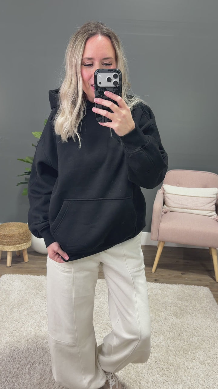 Rae Mode Fleece Oversized Hoodie - Black Rae Mode