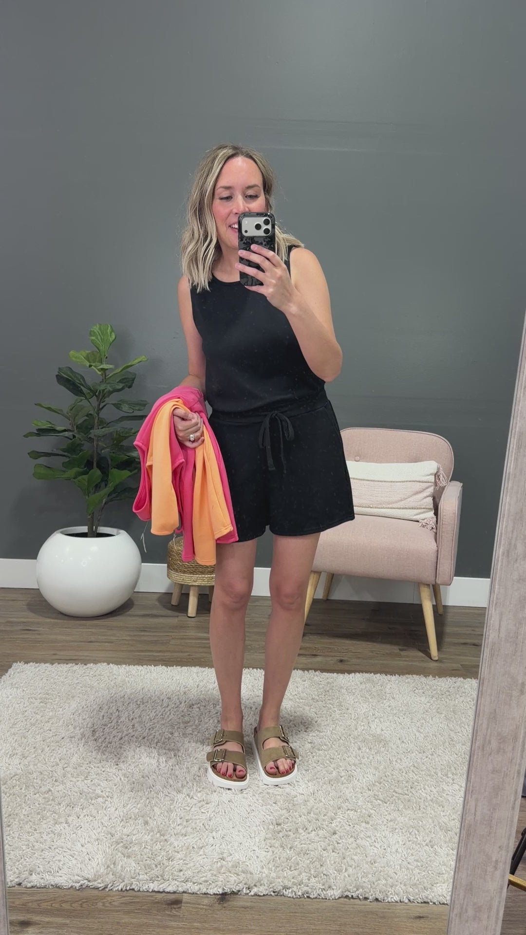 NEW! Miranda Scuba Fabric Romper - Apricot Double Zero