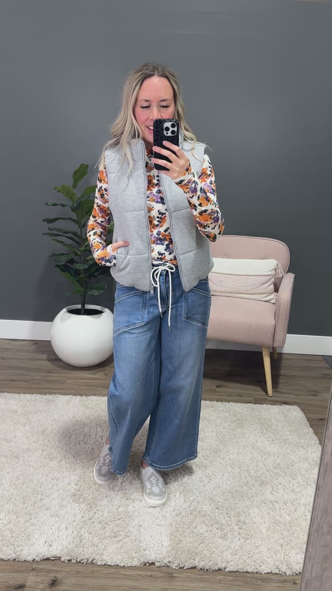 NEW! Selene Puffer Vest - Heather Gray Be Cool