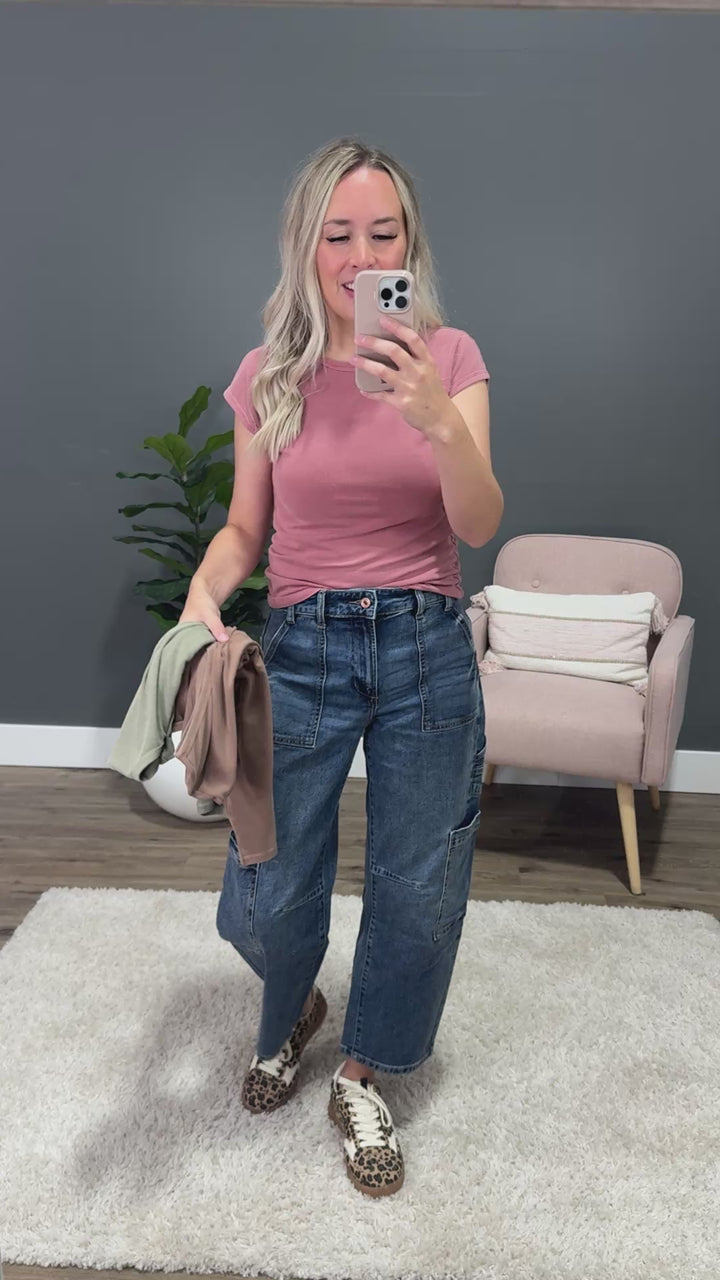 NEW! Piper Cap Sleeve Ribbed Top - Sangria Be Cool