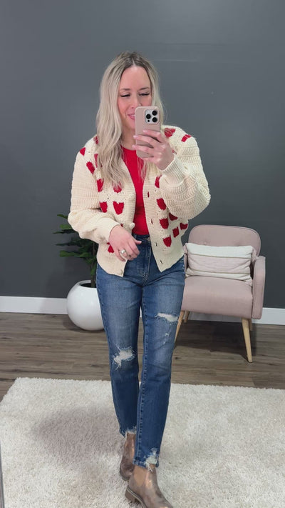 NEW! Lover Cardigan - Red Hearts