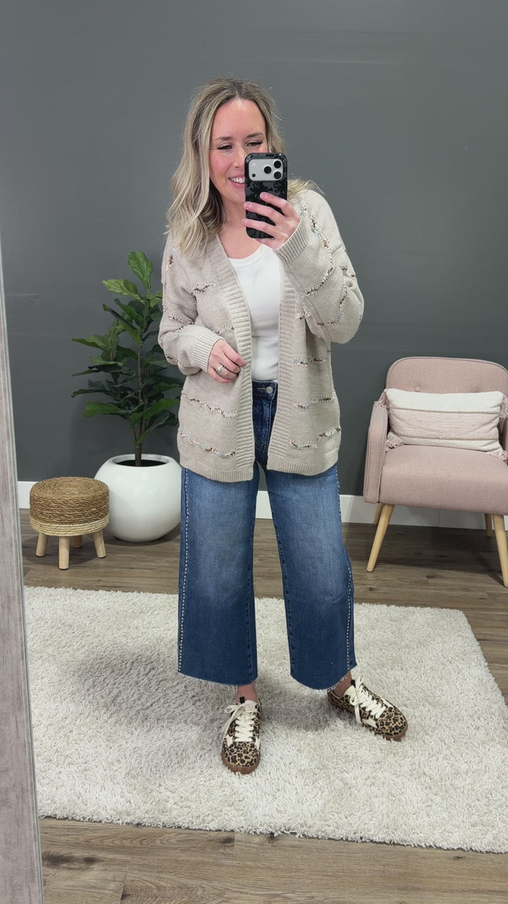 NEW! Mandy Open Front Cardigan - Oatmeal